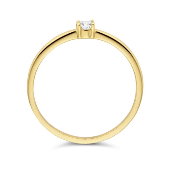 ring met geboortesteen zirkonia april 14K geelgoud - Afbeelding 4