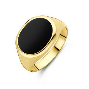 ring onyx 14K geelgoud