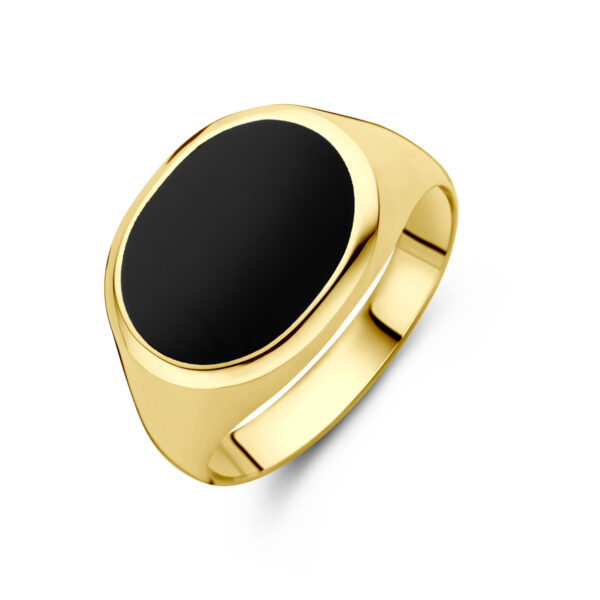 ring onyx 14K geelgoud