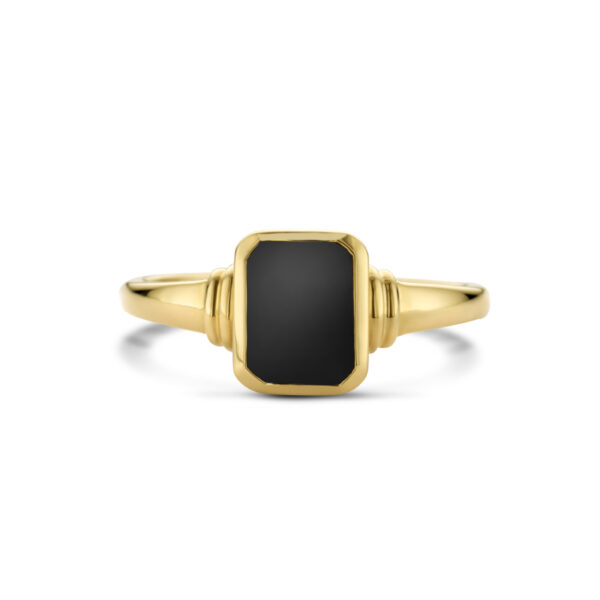 ring onyx 14K geelgoud - Afbeelding 3