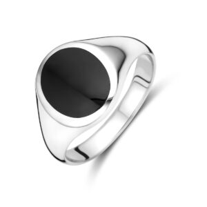 ring onyx zilver gerhodineerd