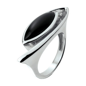 ring onyx zilver gerhodineerd