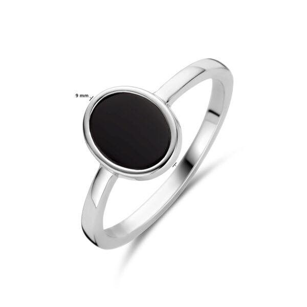 ring onyx zilver gerhodineerd - Afbeelding 4