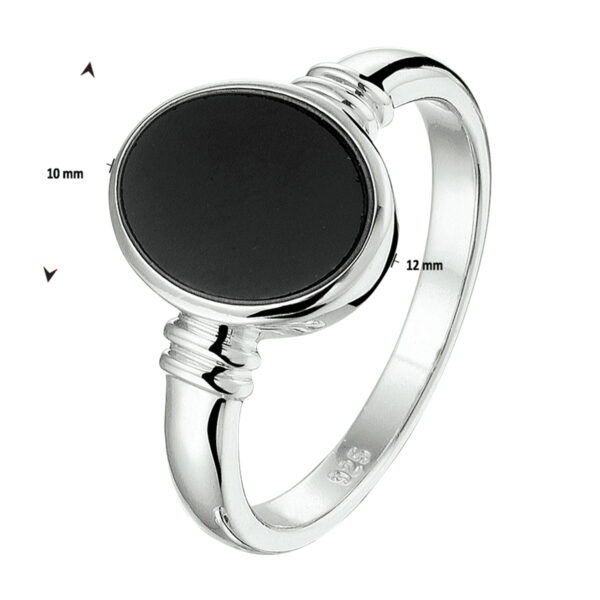 ring onyx zilver gerhodineerd - Afbeelding 4