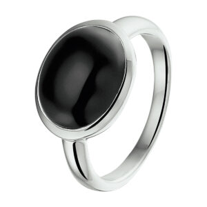 ring onyx zilver gerhodineerd
