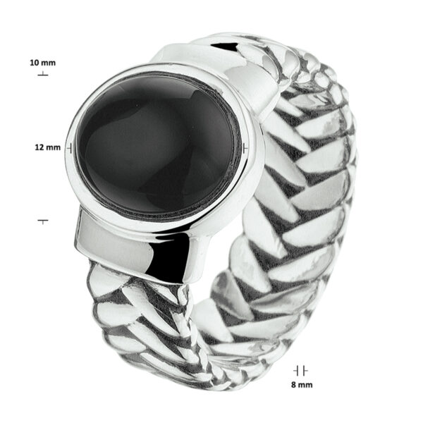 ring oxi en onyx zilver geoxideerd - Afbeelding 2