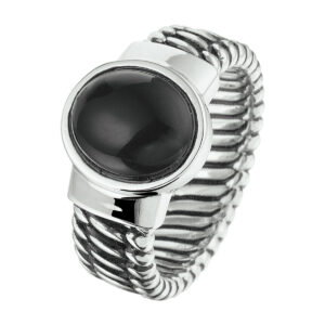 ring oxi en onyx zilver geoxideerd