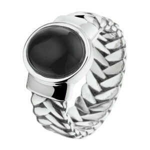 ring oxi en onyx zilver geoxideerd