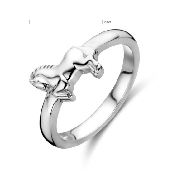 ring paard zilver gerhodineerd - Afbeelding 4