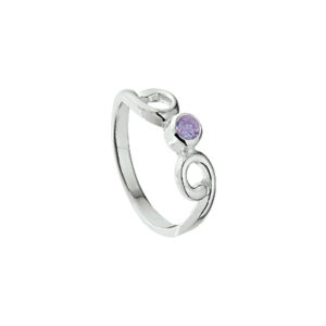 ring paars zirkonia zilver wit