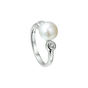 ring parel en zirkonia zilver gerhodineerd