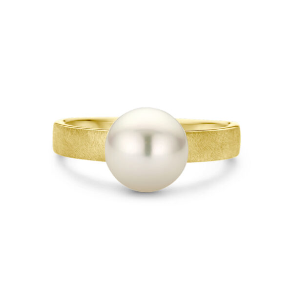 ring parel gescratcht 14K geelgoud - Afbeelding 4