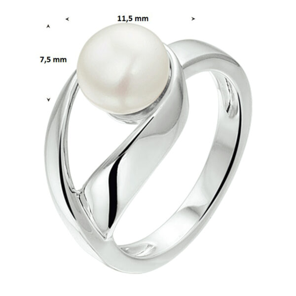 ring parel zilver gerhodineerd - Afbeelding 2