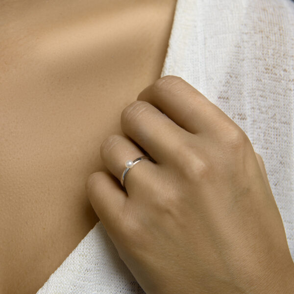 ring parel zilver gerhodineerd - Afbeelding 2