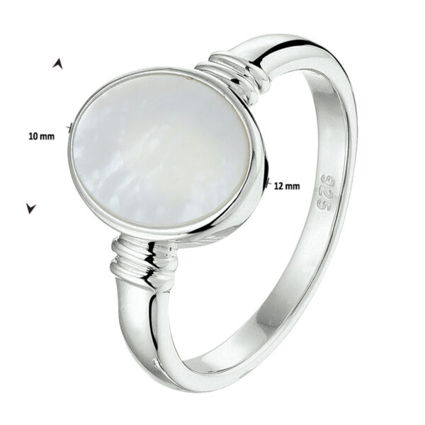 ring parelmoer zilver gerhodineerd - Afbeelding 2
