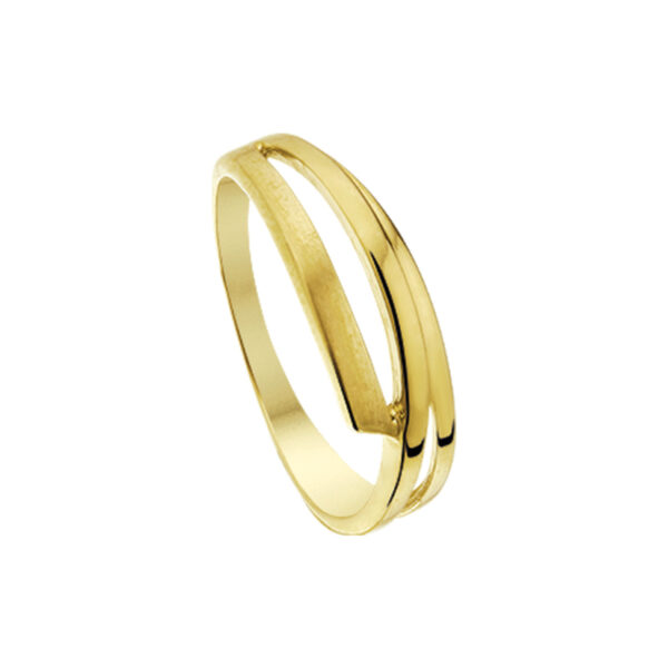 ring poli/mat 14K geelgoud - Afbeelding 2