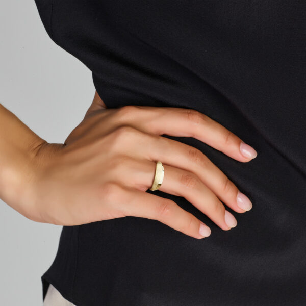 ring poli/mat 14K geelgoud - Afbeelding 2