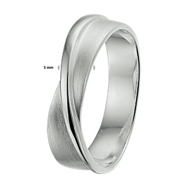 ring poli/mat zilver gerhodineerd - Afbeelding 2