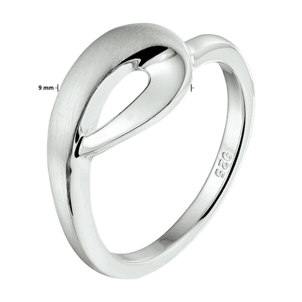 ring poli/mat zilver gerhodineerd - Afbeelding 2