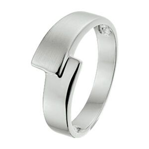 ring poli/mat zilver gerhodineerd