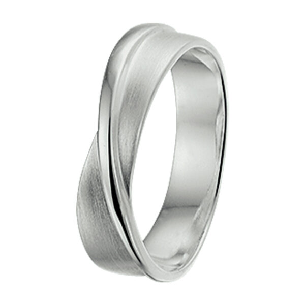 ring poli/mat zilver gerhodineerd