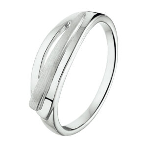 ring poli/mat zilver gerhodineerd