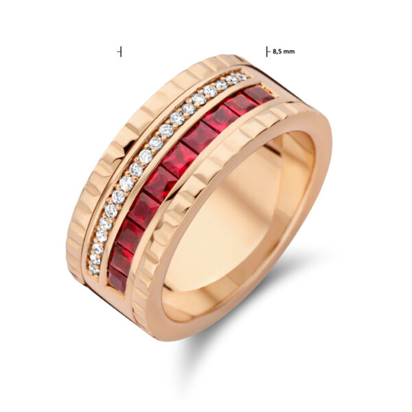 ring robijn 0.85ct en diamant 0.12ct g vsi 14K roségoud - Afbeelding 5