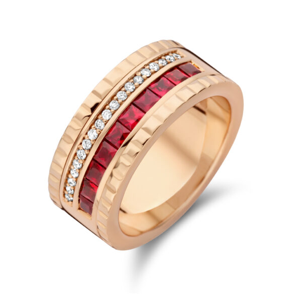 ring robijn 0.85ct en diamant 0.12ct g vsi 14K roségoud