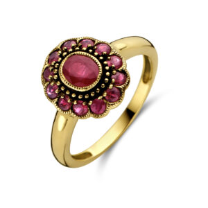 ring robijn 14K geelgoud