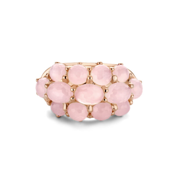 ring rozenkwarts stenen 14K roségoud - Afbeelding 3
