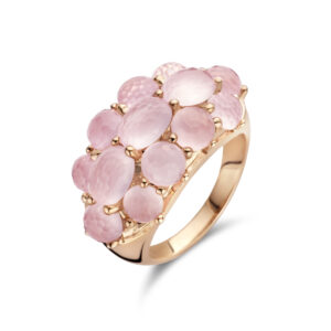 ring rozenkwarts stenen 14K roségoud