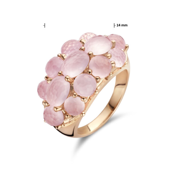 ring rozenkwarts stenen 14K roségoud - Afbeelding 5