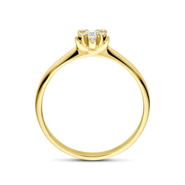 ring rozet zirkonia 14K geelgoud - Afbeelding 3