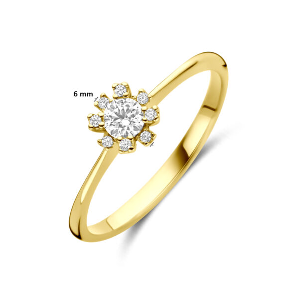 ring rozet zirkonia 14K geelgoud - Afbeelding 5
