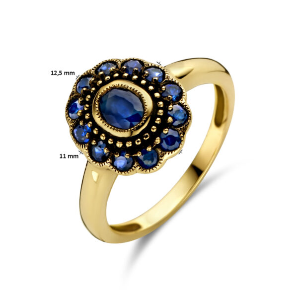ring saffier 14K geelgoud - Afbeelding 5