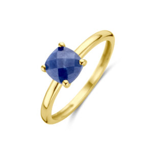 ring saffier 14K geelgoud