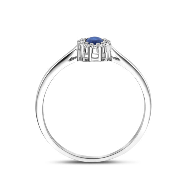 ring saffier zirkonia zilver gerhodineerd - Afbeelding 3