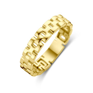 ring schakel 14K geelgoud