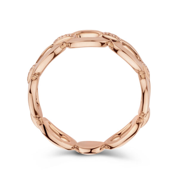 ring schakel diamant 0.08ct h si 14K roségoud - Afbeelding 3
