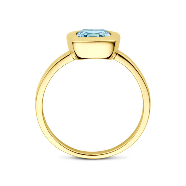 ring sky blue topaas 14K geelgoud - Afbeelding 3