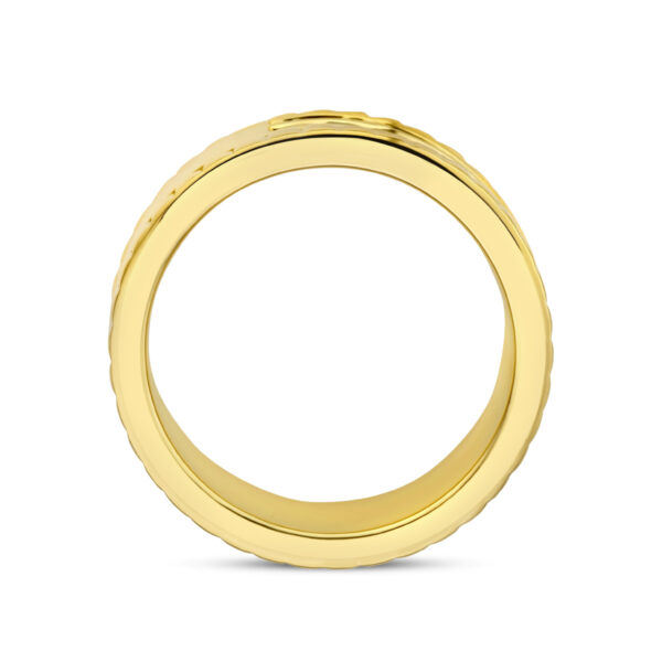 ring smaragd 0.85ct en diamant 0.12ct g vsi 14K geelgoud - Afbeelding 3