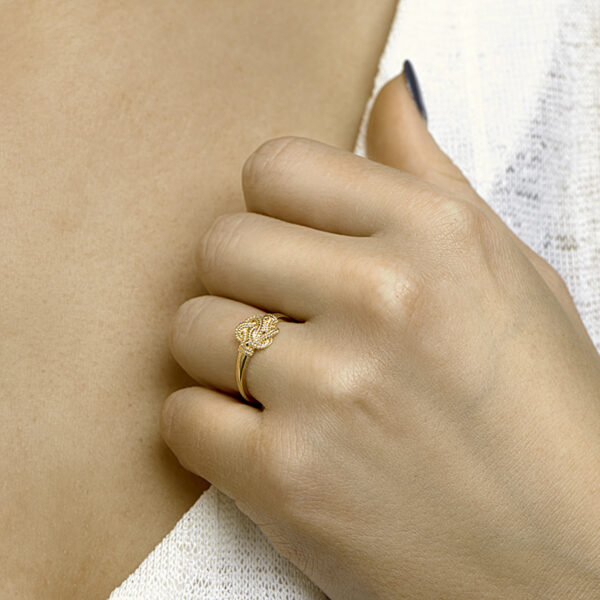 ring surinaamse mattenklopper 14K geelgoud - Afbeelding 2