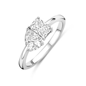 ring toi-et-moi zirkonia zilver gerhodineerd