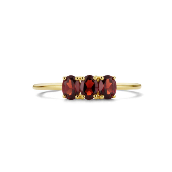 ring trilogie granaat 14K geelgoud - Afbeelding 4