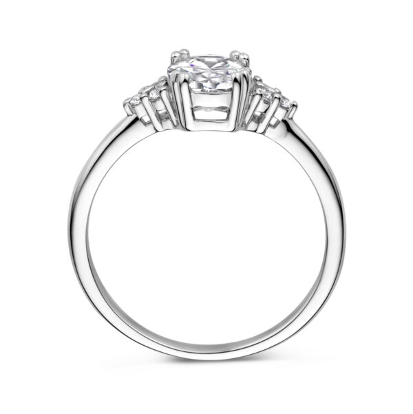 ring trilogie zirkonia zilver gerhodineerd - Afbeelding 3