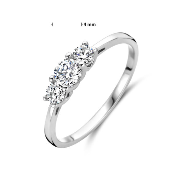 ring trilogie zirkonia zilver gerhodineerd - Afbeelding 4