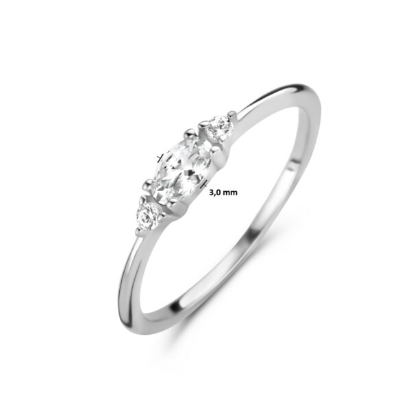ring trilogie zirkonia zilver gerhodineerd - Afbeelding 4