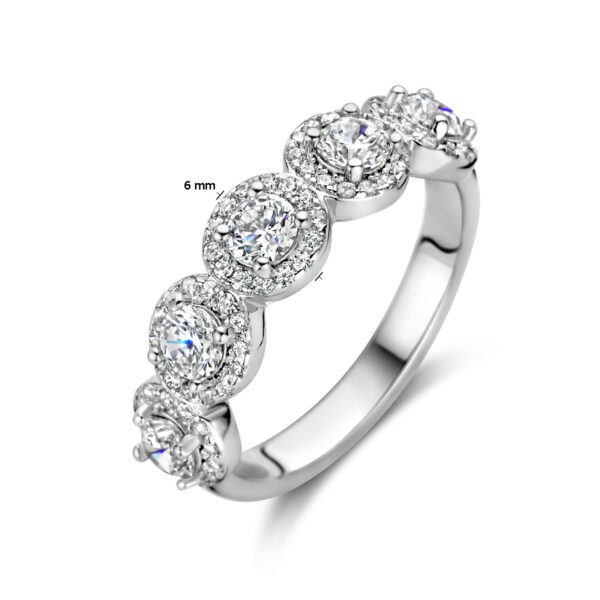 ring zikonia halo zilver gerhodineerd - Afbeelding 4