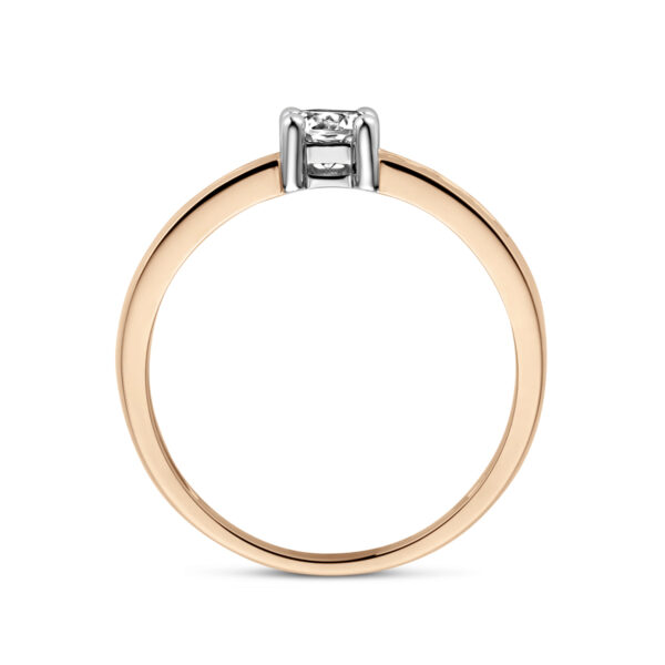 ring zirkonia 14K bicolor goud rosé/wit - Afbeelding 2
