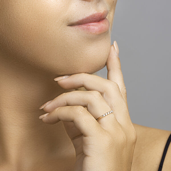 ring zirkonia 14K bicolor goud rosé/wit - Afbeelding 2